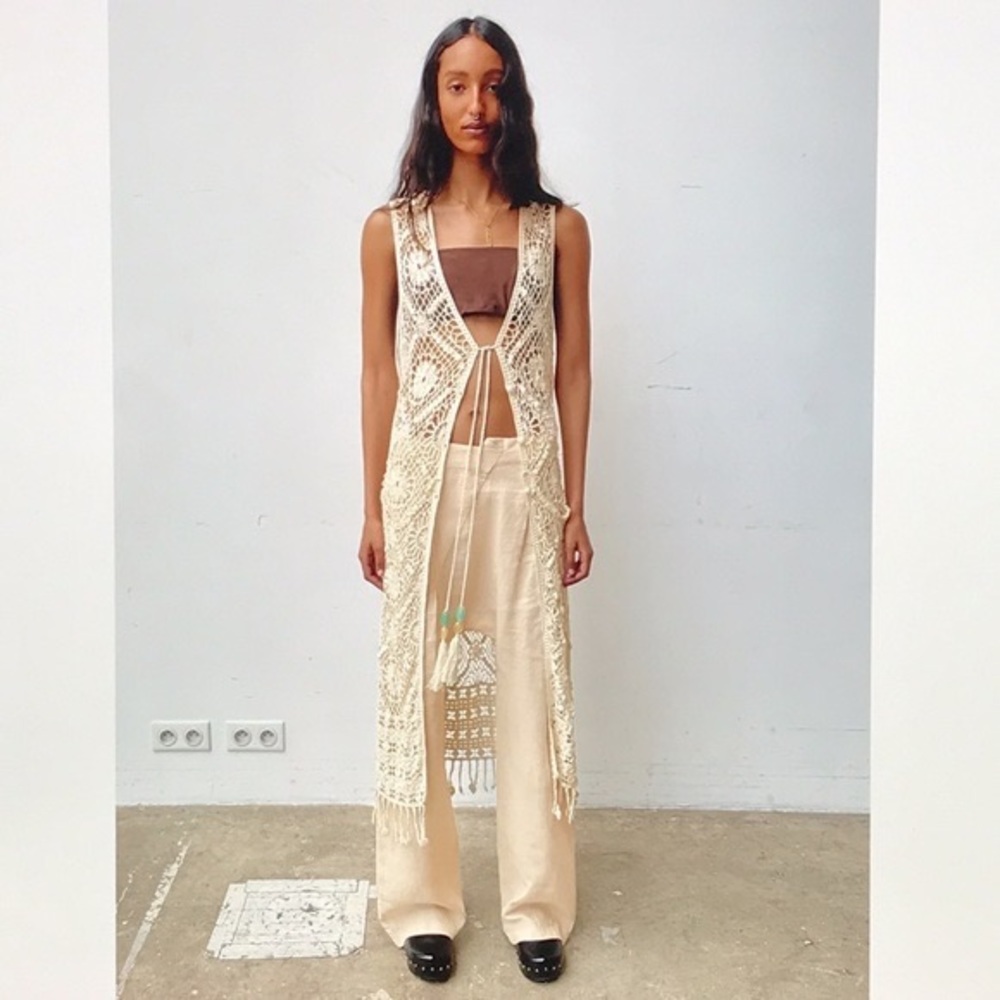 ZARA LONG CROCHET VEST